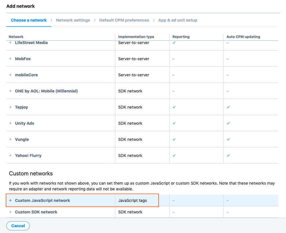 Create network